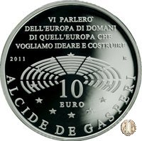 10 Euro 2011 130° Ann. nascita Alcide De Gasperi 2011 (Roma)