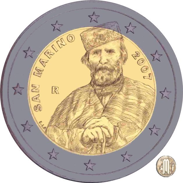 2 Euro 2007 200° Anniversario della Nascita di Giuseppe Garibaldi 2007 (Roma)