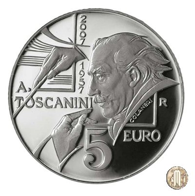 5 Euro 2007 50° ann. morte Arturo Toscanini SM 2007 (Roma)