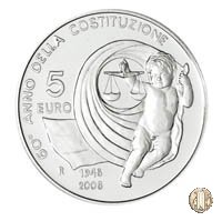 5 Euro 2008 60° Ann. Costituzione Italiana 2008 (Roma)