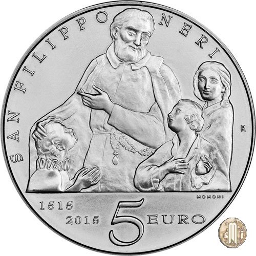 5 Euro 2015 500° Anniversario della Nascita di San Filippo Neri 2015 (Roma)