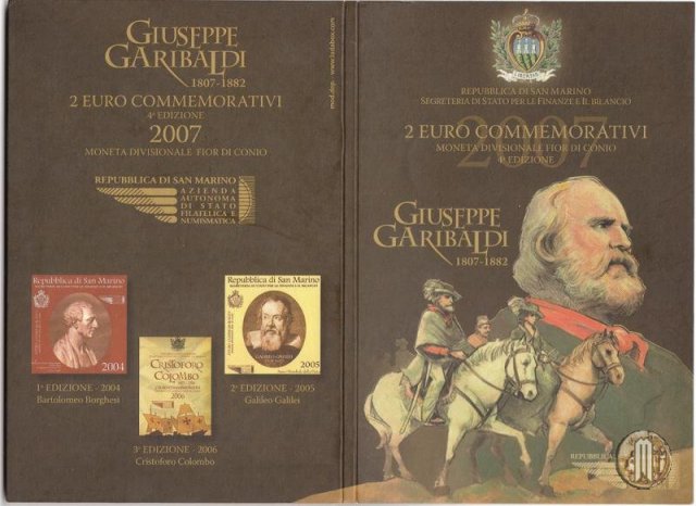 2 Euro 2007 200° Anniversario della Nascita di Giuseppe Garibaldi 2007 (Roma)