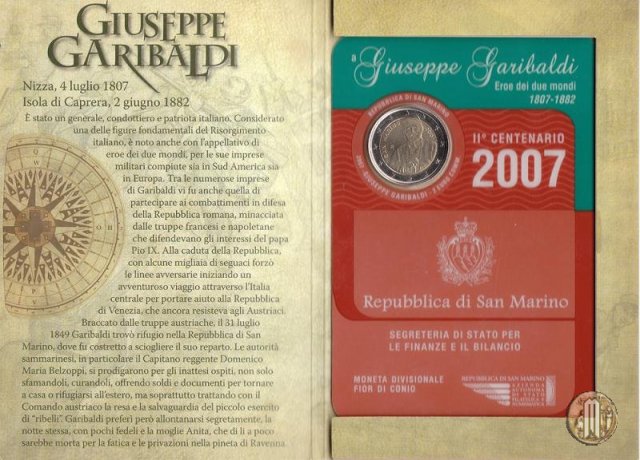 2 Euro 2007 200° Anniversario della Nascita di Giuseppe Garibaldi 2007 (Roma)