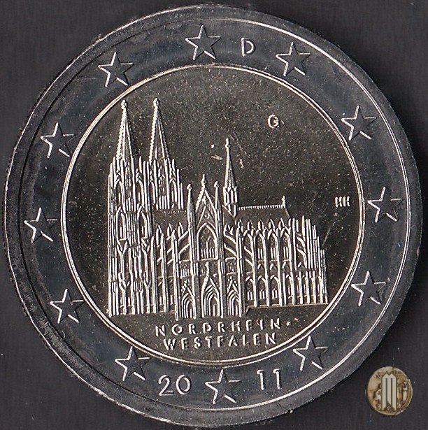 2 Euro 2011 Nordrhein-Westfalen: Kölner Dom 2011 (Karlsruhe)