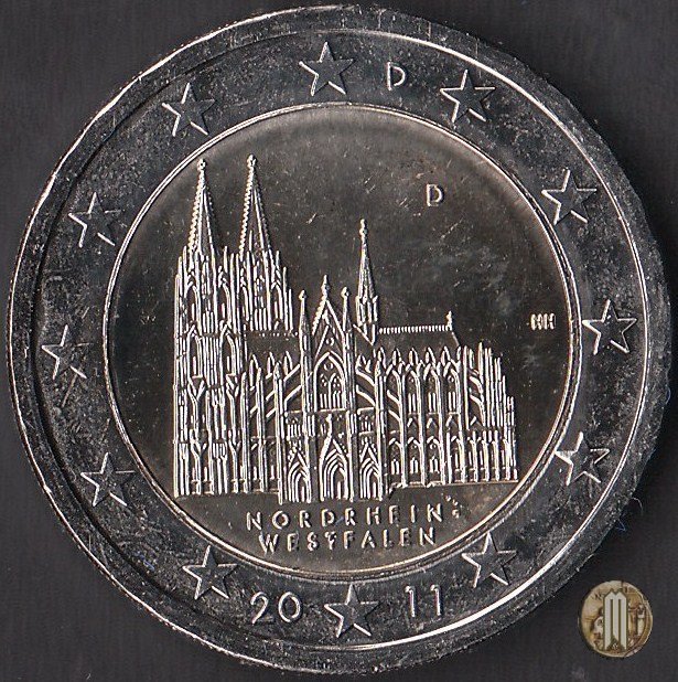 2 Euro 2011 Nordrhein-Westfalen: Kölner Dom 2011 (Monaco)