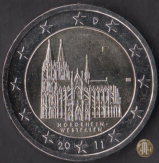 2 Euro 2011 Nordrhein-Westfalen: Kölner Dom 2011 (Stoccarda)