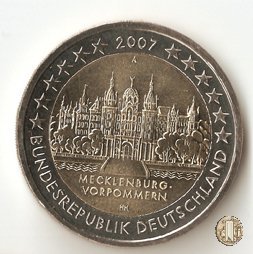 2 Euro 2007 Mecklenburg-Vorpommern: Schweriner Schloss 2007 (Berlino)