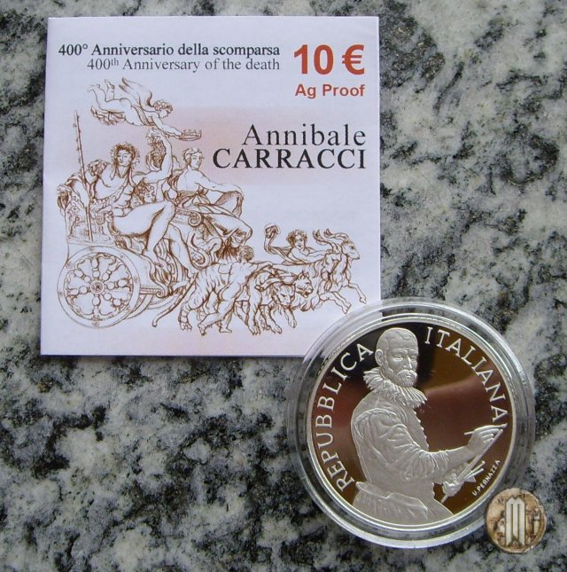 10 Euro 2009 400° Ann. scom. Annibale Carracci 2009 (Roma)