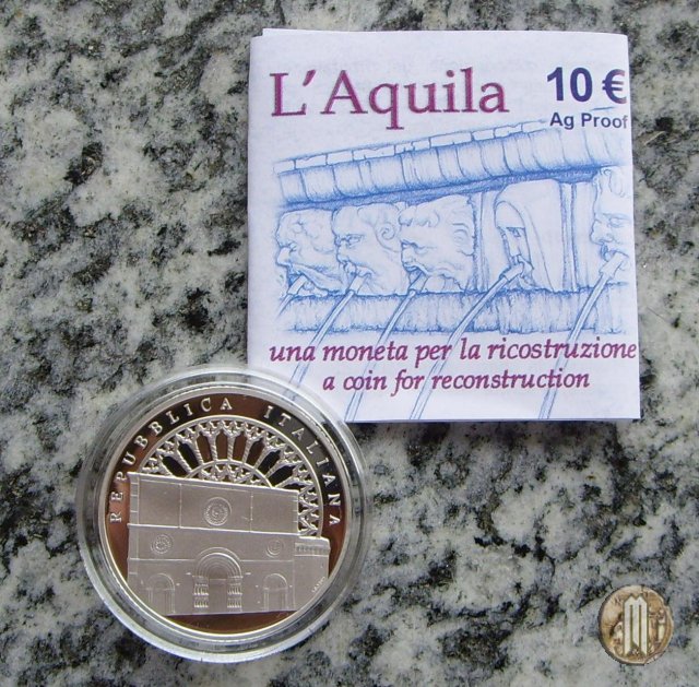 10 Euro 2009 L'Aquila, moneta per ricostruzione 2009 (Roma)