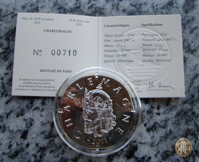 10 Euro 2011 1500 anni di storia francese - Carlomagno 2011 (Parigi)