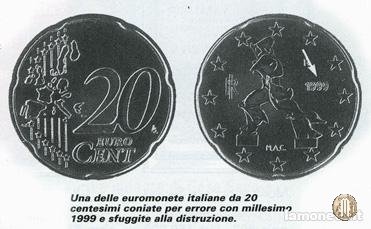 20 centesimi di Euro 1999 (Roma)