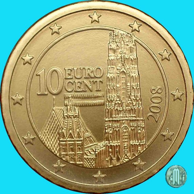 10 centesimi di Euro 2008 (Vienna)