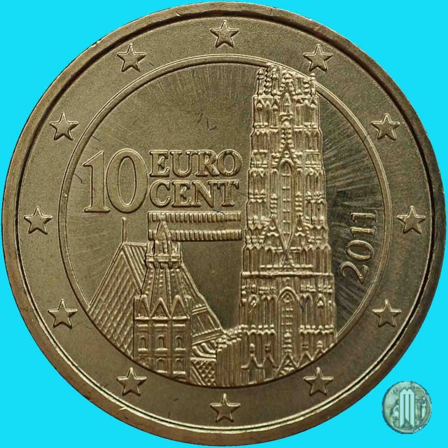 10 centesimi di Euro 2011 (Vienna)