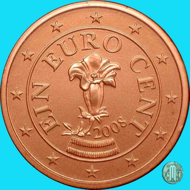 1 centesimo di Euro 2008 (Vienna)