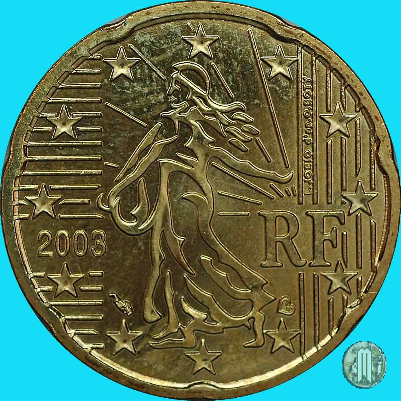 20 centesimi di Euro 2003 (Parigi)