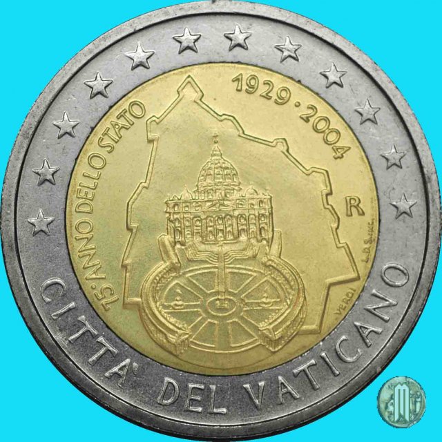 2 Euro 2004 75° Anniversario della Fondazione della Città del Vaticano 2004 (Roma)