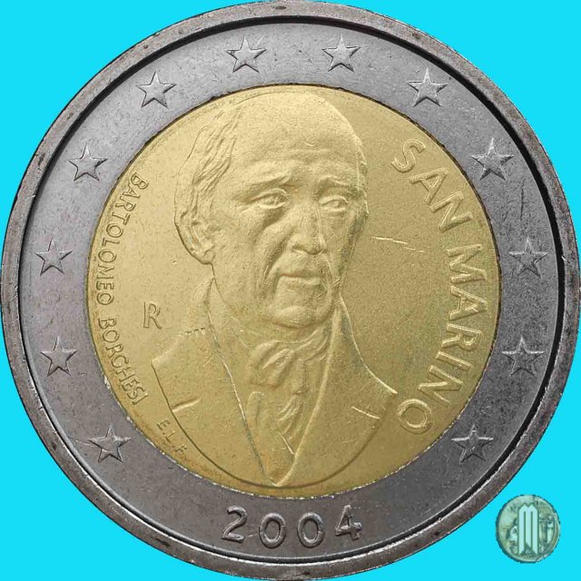 2 Euro 2004 Centenario delle Celebrazioni di Bartolomeo Borghesi 2004 (Roma)