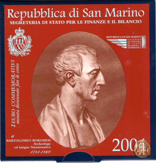 2 Euro 2004 Centenario delle Celebrazioni di Bartolomeo Borghesi 2004 (Roma)