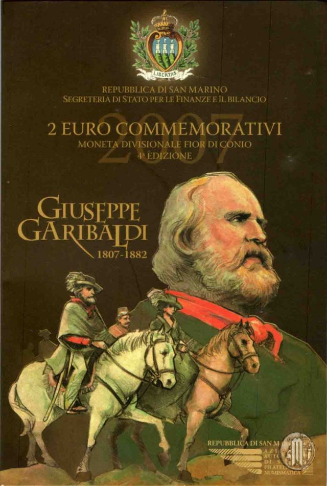 2 Euro 2007 200° Anniversario della Nascita di Giuseppe Garibaldi 2007 (Roma)