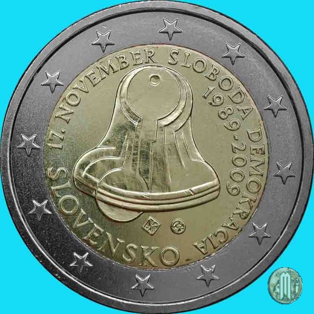 2 Euro 2009 20° Anniversario della Giornata di Lotta per la Libertà e la Democrazia 2009 (Kremnica)