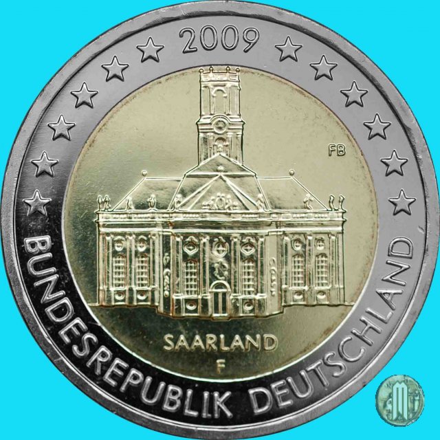 2 Euro 2009 Saarland: Ludwigskirche Saarbrücken 2009 (Stoccarda)