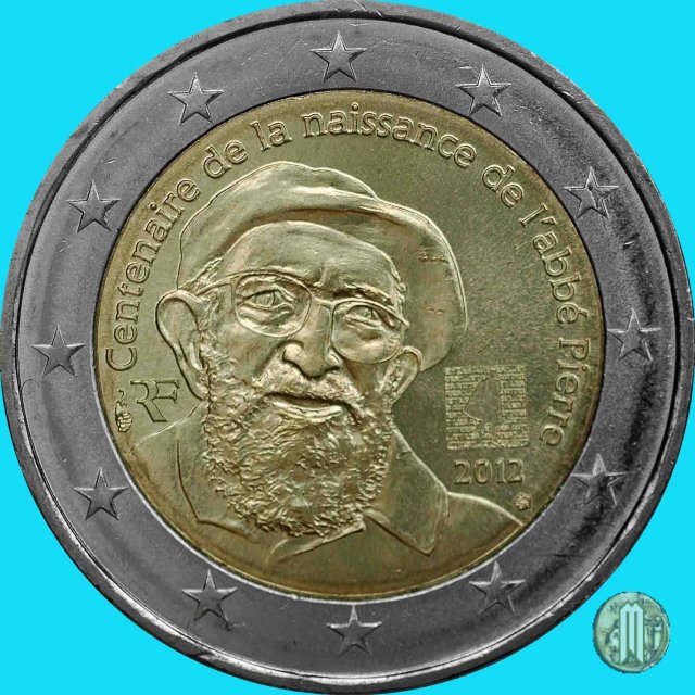 2 Euro 2012 100° anniv. nascita Abbé Pierre 2012 (Parigi)