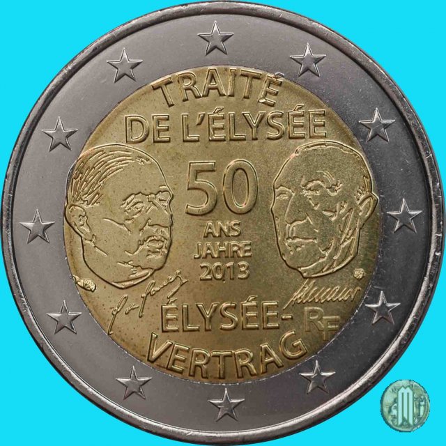 2 Euro 2013 50° anniv. Trattato dellEliseo 2013 (Parigi)