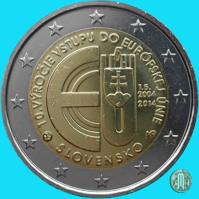 2 Euro 2014 10° anniv. adesione all’Unione europea” 2014 (Kremnica)