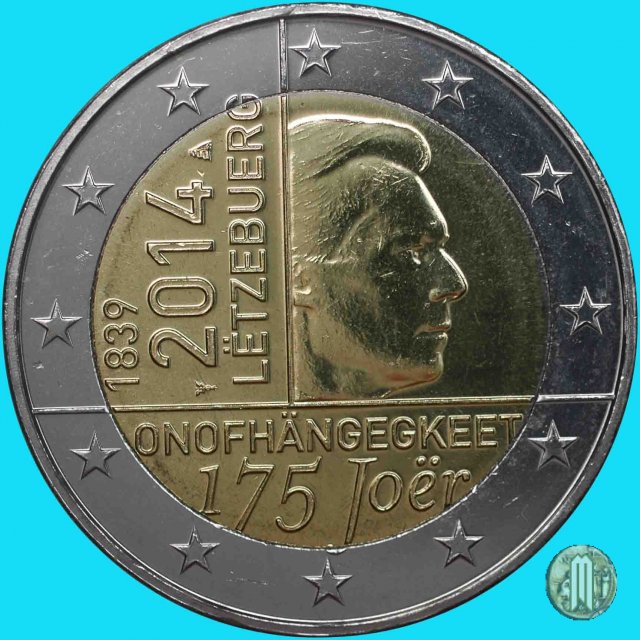 2 Euro 2014 175° anniv. indipendenza del Lussemburgo 2014 (Utrecht)