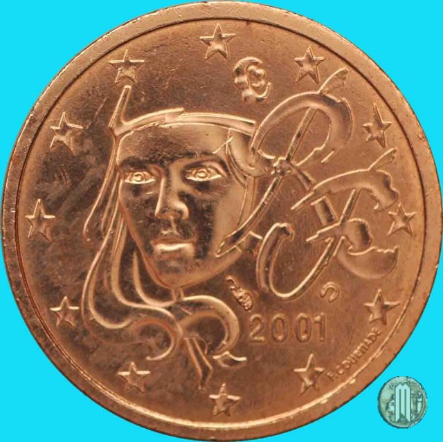 2 centesimi di Euro 2001 (Parigi)