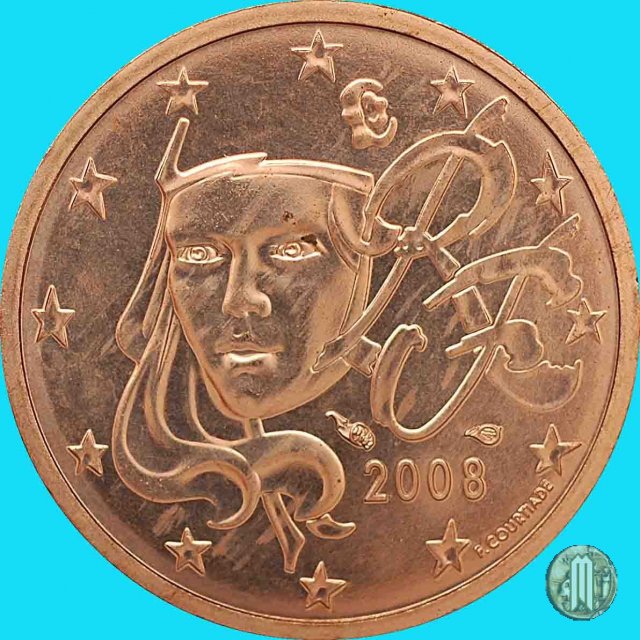 2 centesimi di Euro 2008 (Parigi)