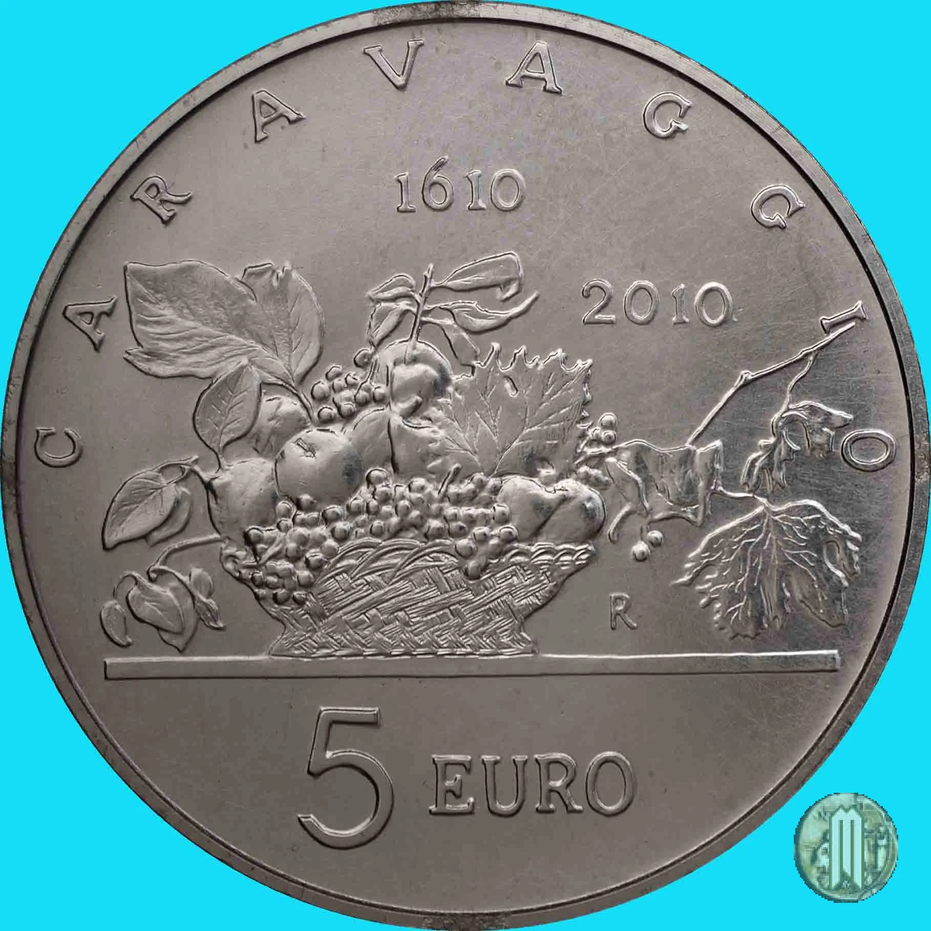 5 Euro 2010 400&deg;Ann. morte di Caravaggio 2010 (Roma)