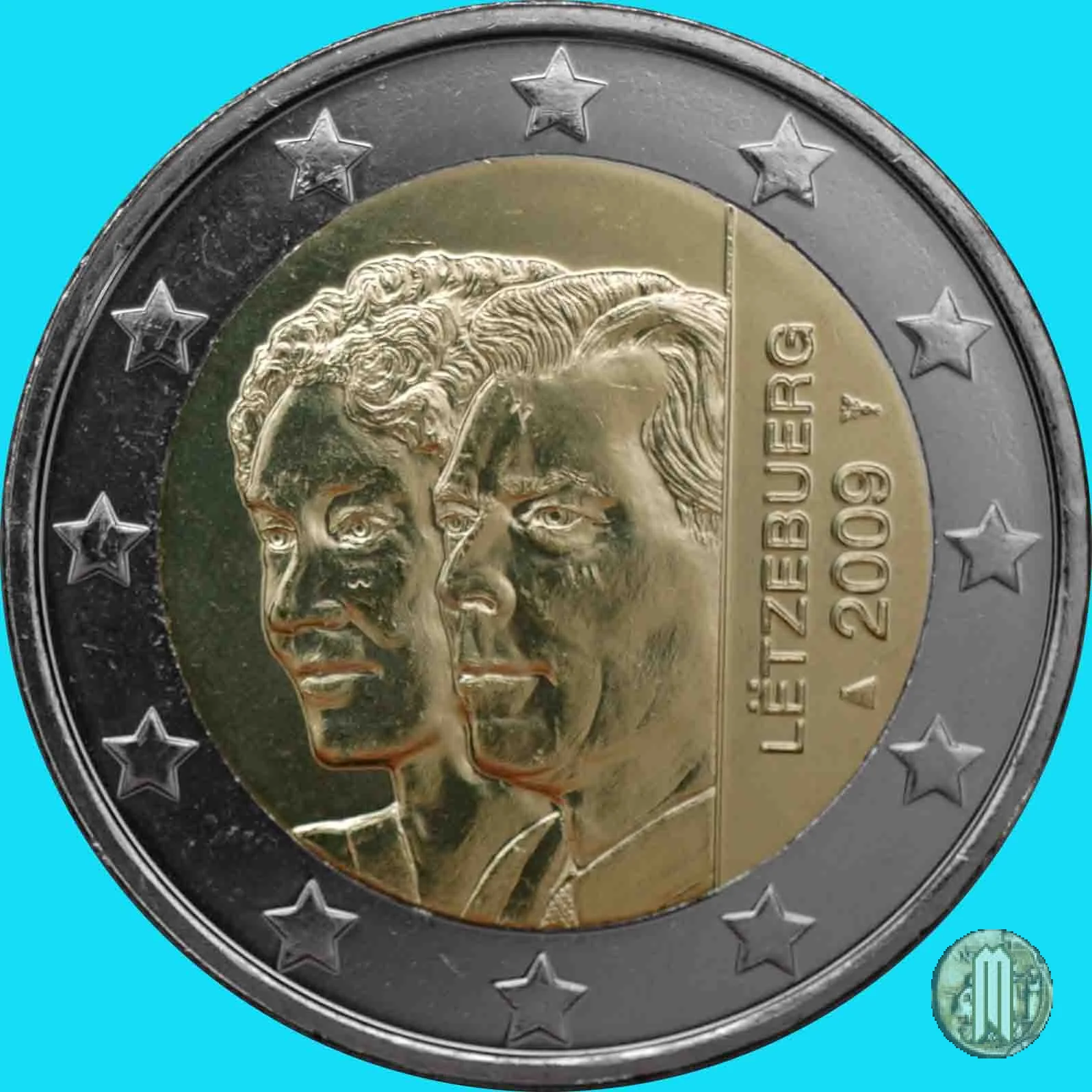 2 Euro 2009 90&deg; Anniversario dell'Ascesa al Trono della Granduchessa Carlotta 2009 (Utrecht)