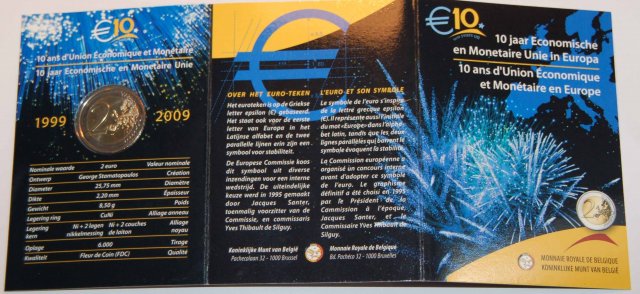 2 Euro 2009 10° anni dell'Unione Economica e Monetaria in Europa 2009 (Bruxelles)