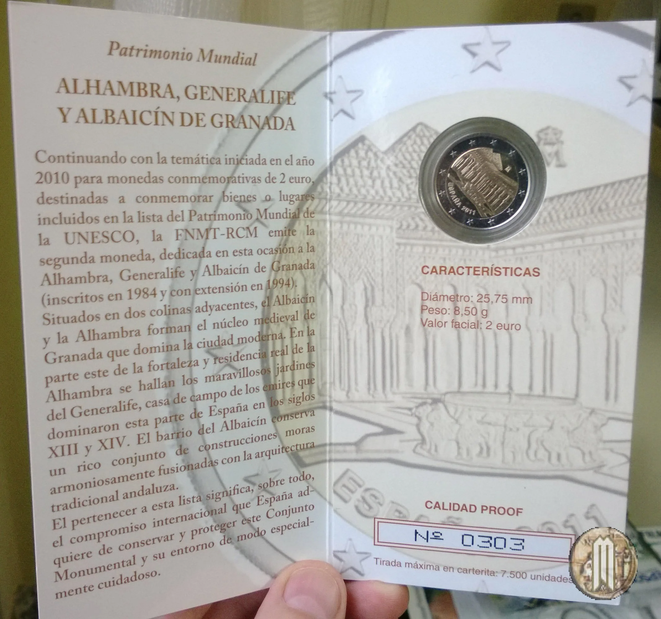 2 Euro 2011 Alhambra, Generalife, Albayz&iacute;n - Granada 2011 (Madrid)
