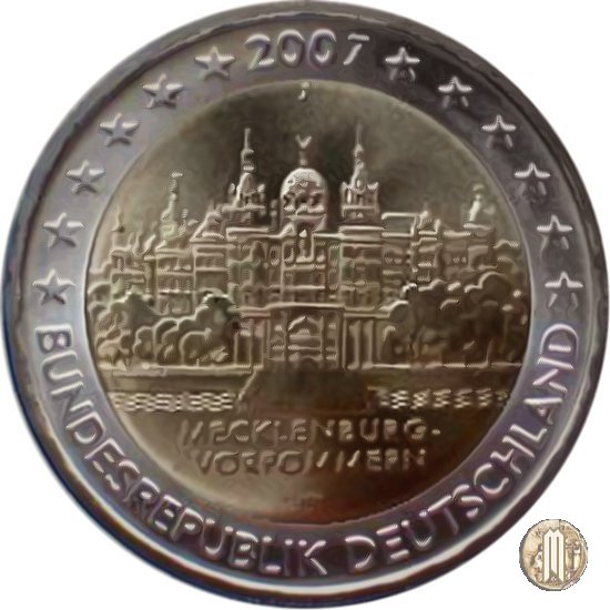 2 Euro 2007 Mecklenburg-Vorpommern: Schweriner Schloss 2007 (Amburgo)