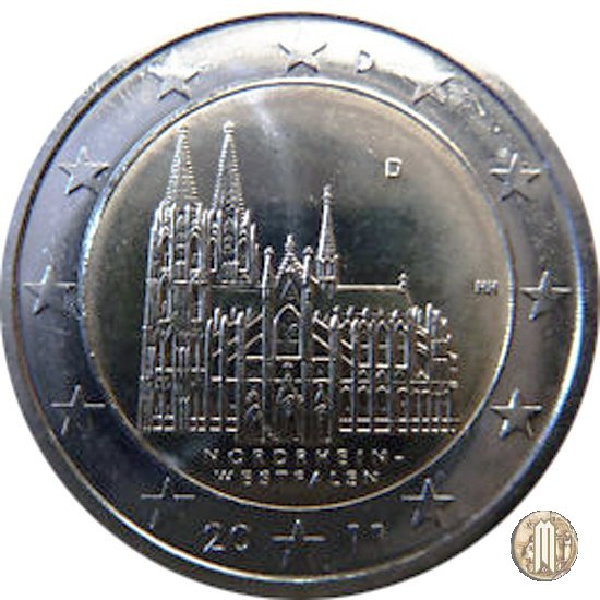 2 Euro 2011 Nordrhein-Westfalen: Kölner Dom 2011 (Monaco)