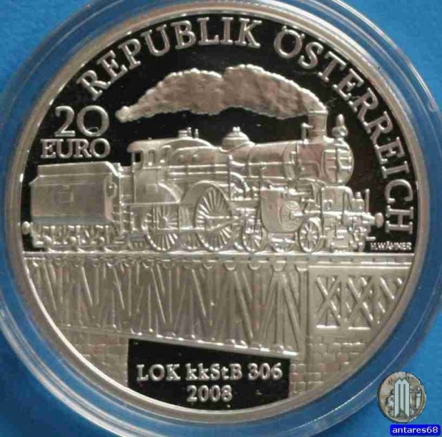 20 Euro 2008 Ferrovia Occidentale "Imperatrice Elisabetta" 2008 (Vienna)