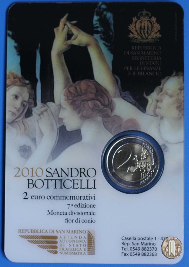 2 Euro 2010 500° Anniversario della Morte di Sandro Botticelli 2010 (Roma)