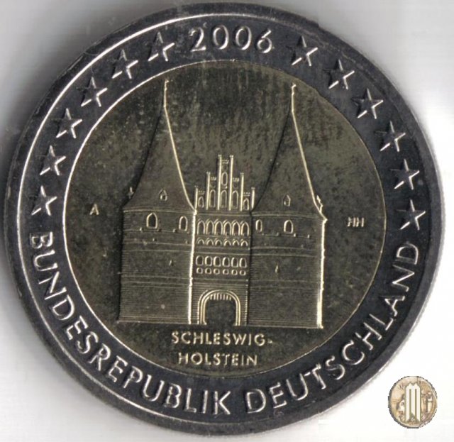 2 Euro 2006 Schleswig-Holstein: Holstentor Lübeck 2006 (Berlino)