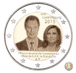 2 Euro 2015 15° anniv. ascesa al trono del Granduca Henri 2015