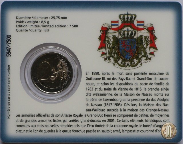 2 Euro 2010 Stemma del Granduca Henri 2010 (Utrecht)