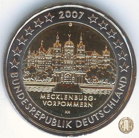 2 Euro 2007 Mecklenburg-Vorpommern: Schweriner Schloss 2007 (Karlsruhe)