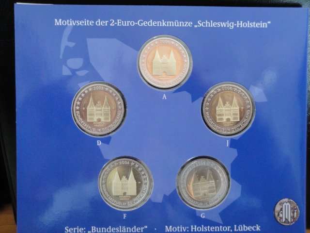 2 Euro 2006 Schleswig-Holstein: Holstentor Lübeck 2006 (Amburgo:Berlino:Karlsruhe:Monaco:Stoccarda)