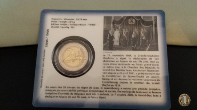 2 Euro 2014 50° anniv. ascesa al trono del Granduca Jean 2014 (Utrecht)