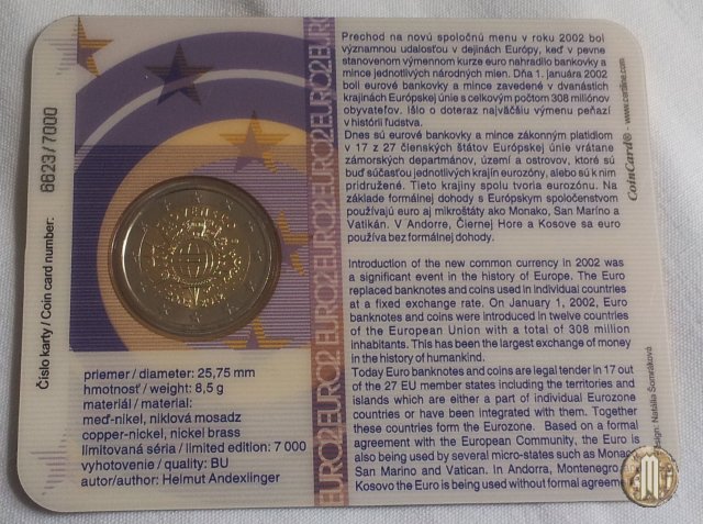 2 Euro 2012 10 anni di banconote e monete in euro 2012 (Kremnica)