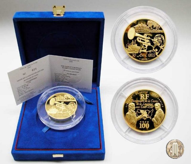 100 Euro 2003 Vendita della Louisiana agli USA 2003 (Parigi)
