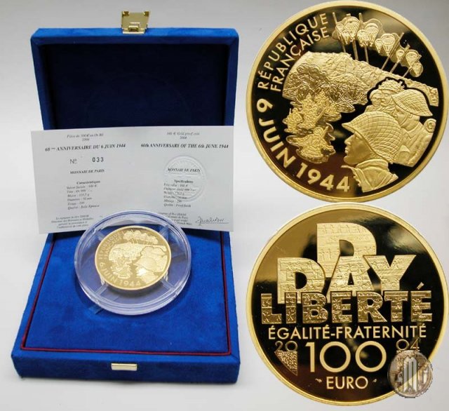 100 Euro 2004 60° Anniversario del 6 Giugno 1944 2004 (Parigi)