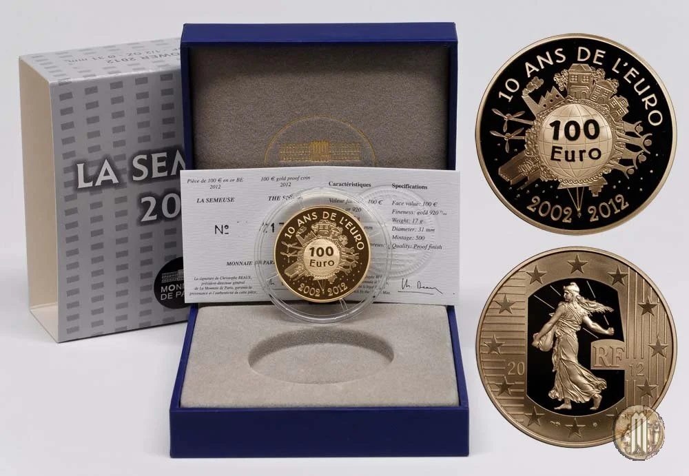 100 Euro 2012 La Semeuse - 10&deg; ans de l'Euro 2012 (Parigi)