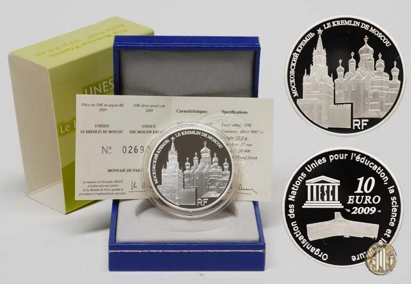 10 Euro 2009 UNESCO - Il Cremlino di Mosca 2009 (Parigi)